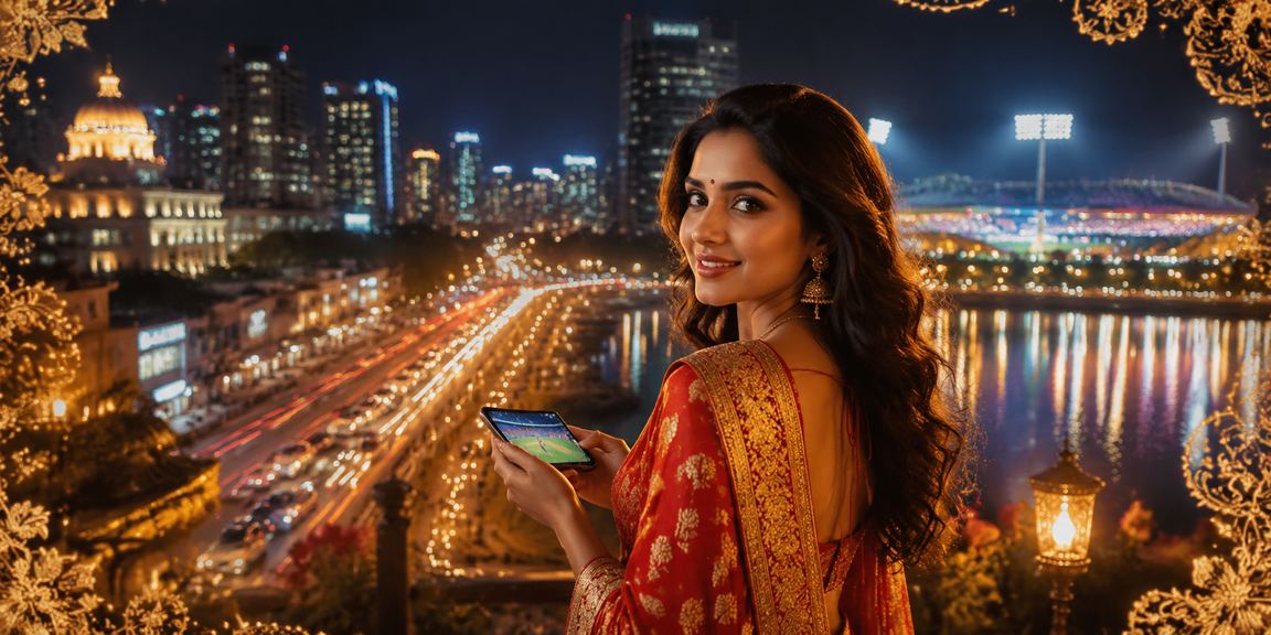 Indian man using mobile sports betting app in Bangalore